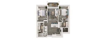 Harbor Floor Plan | 1,193 Sq. Ft. at The Port at East Beach Apartments and Marina, Norkfolk
