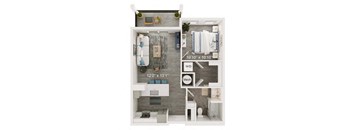 Haven Floor Plan | 890 Sq. Ft. at The Port at East Beach Apartments and Marina, Norkfolk, VA