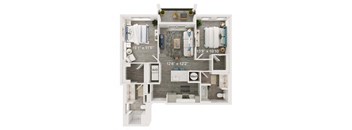 Heron Floor Plan | 1,142 Sq. Ft. at The Port at East Beach Apartments and Marina, Norkfolk, VA