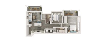 Marlin Floor Plan | 1,323 Sq. Ft. at The Port at East Beach Apartments and Marina, Virginia