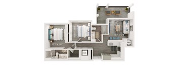 Voyage Floor Plan | 1,288 Sq. Ft. at The Port at East Beach Apartments and Marina, Norkfolk, 23518
