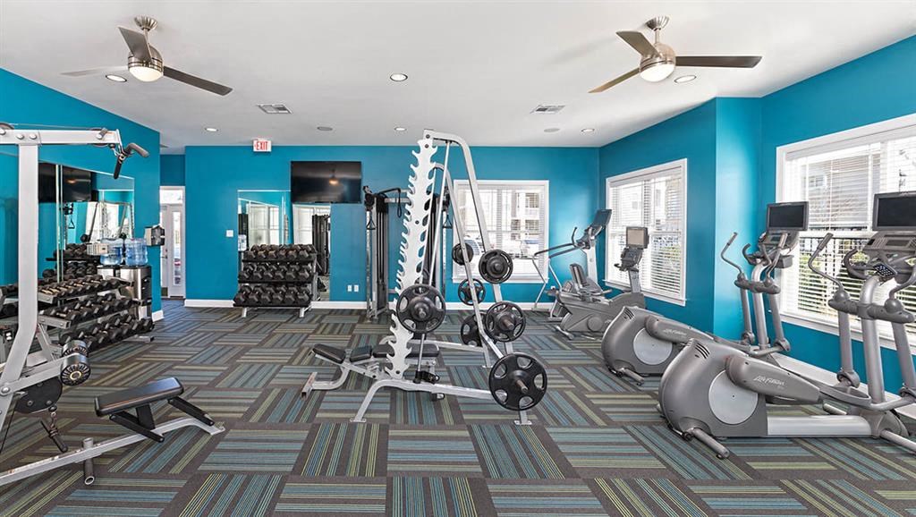 a gym with a lot of exercise equipmentat Addison Crater Woods, Petersburg, 23805