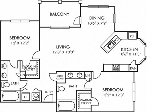 a floor plan of a home at Addison Crater Woods, Petersburg, VA 23805