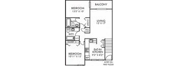 floor plan photo of the crossings at fox meadows in memphis, tnat Addison Crater Woods, Petersburg