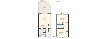 2 Bed 1.5 Bath