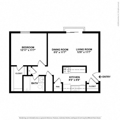 a floor plan of a home with two bedrooms and two bathrooms