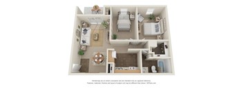 2 Bed 1 Bath - 2A Floor Plan | 906 Sq. Ft. at The Everett Apartments , Roanoke, VA 24018