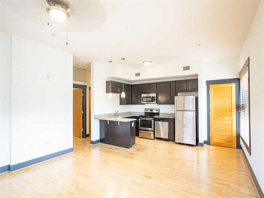 Living and kitchen at The Masonry in Richmond Va