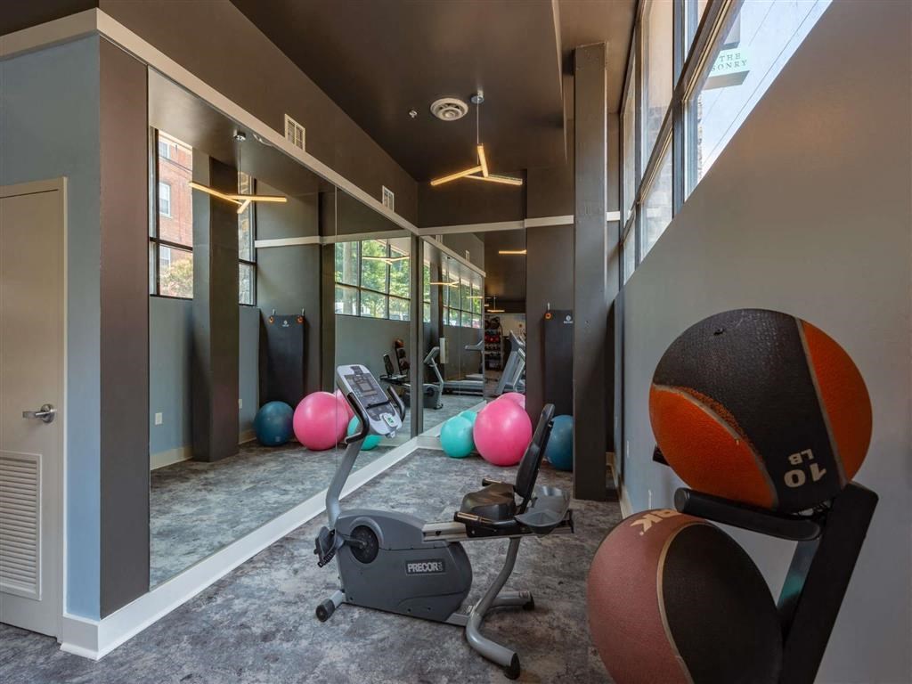 Gym balls at The Masonry Apartments Richmond VA