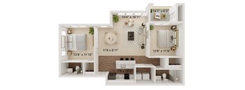 a floor plan of a house with a bedroom and a bathroom