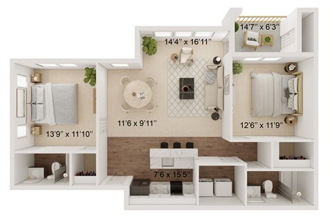 a floor plan of a house with a bedroom and a bathroom
