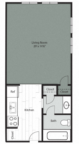 Wedgwood Apts Efficiency1bath_420sqft at Wedgwood Apartments in Raleigh, NC