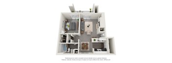 1 bedroom, 1 bathroom Piedmont Floor Plan | 700 Sq. Ft. at Wendover River Oaks Apartments, Greensboro, 27409
