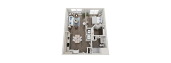 1 Bedroom Floorplan |  775 Sq. Ft. at Innsbrook Square, Virginia