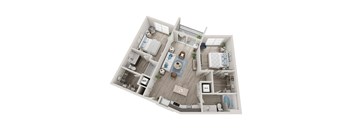 B3 Floorplan | 1,135 Sq. Ft. at Innsbrook Square, Glen Allen, VA, 23060