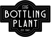 A black and white logo for The Bottling Plant established in 1947.