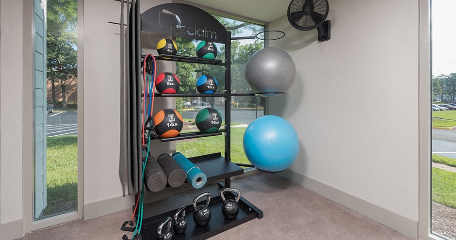 Fitness Center With Yoga/Stretch Area at Acclaim at  Carriage Hill, Richmond