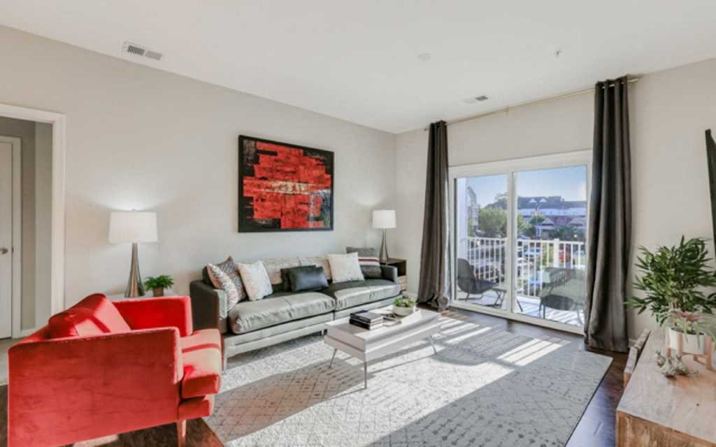 Living room at Watermark Apartments
