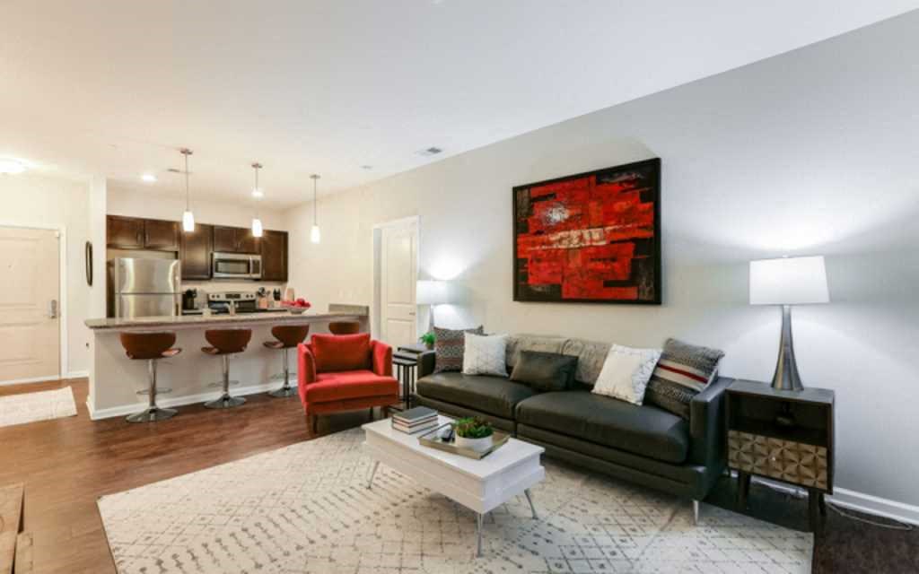 Living room at Watermark Apartments