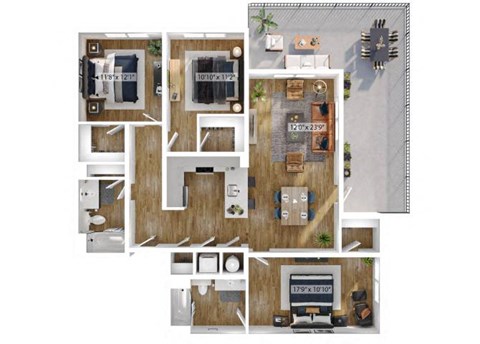 3 Bed 2 Bath Floor Plan | 1,548  Sq. Ft. at Boardwalk at Research Park in Alabama 35811