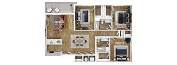 3 Bed 2 Bath Floor Plan | 1,559  Sq. Ft. at Boardwalk at Research Park in Huntsville, Alabama