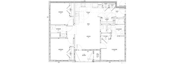 A floor plan of a house with labeled rooms and spaces.