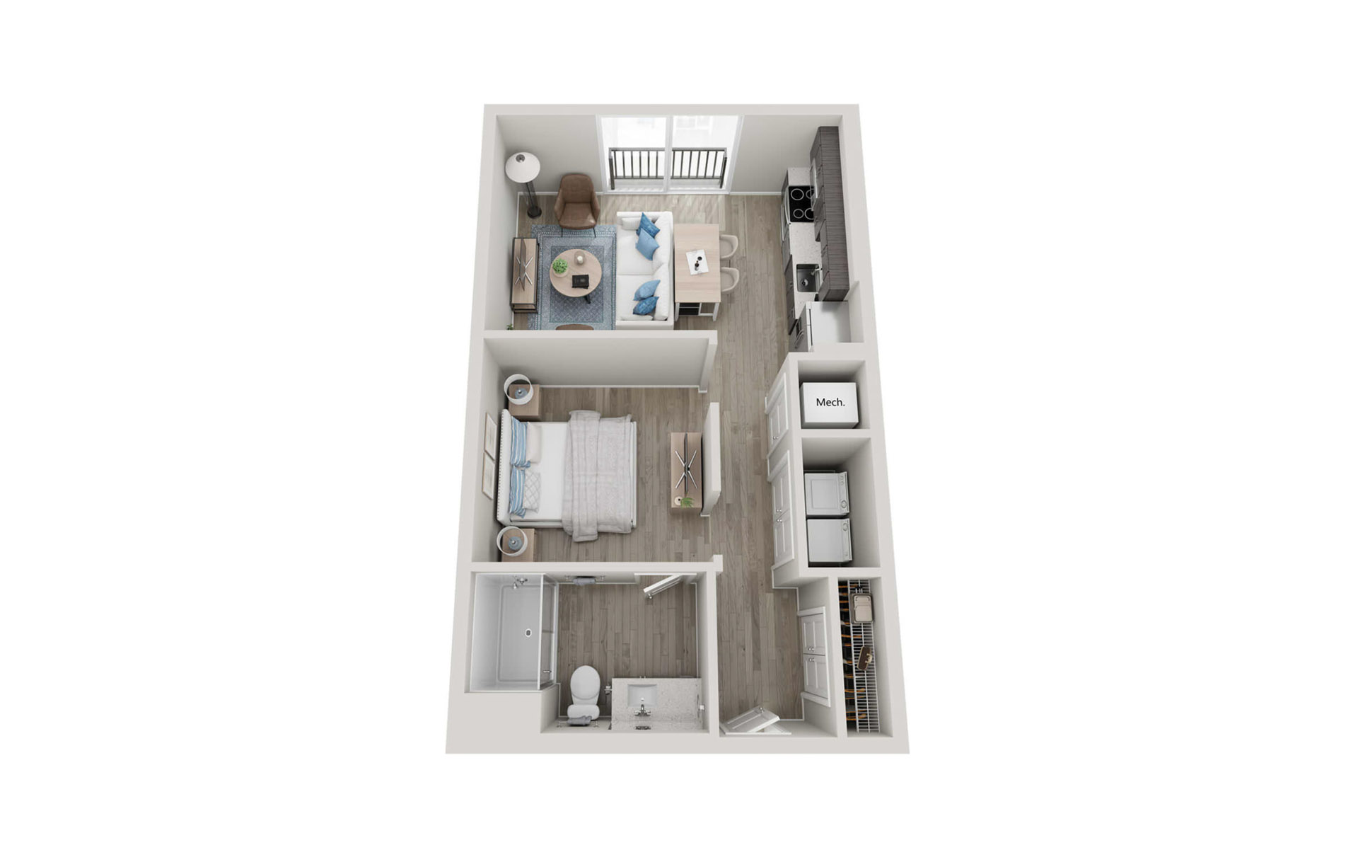S1 Floorplan | 632 Sq. Ft. at Innsbrook Square, Glen Allen, 23060