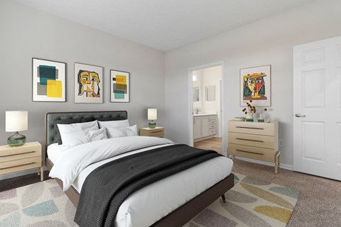 3 Bedroom Premium Renovated Townhome Bedroom at The Charleston in Columbus, OH 42331