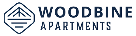 The image is a logo for Woodbine Apartments.
