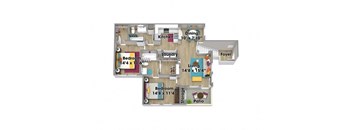 2 Bedroom Floorplan at Prisma, Albuquerque, 87114