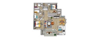 2 Bedroom 2 Bath Floorplan at Prisma, Albuquerque, NM, 87114
