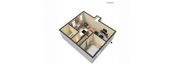 1 Bed Floorplan at Peaks at the Park, Reno, NV, 89502