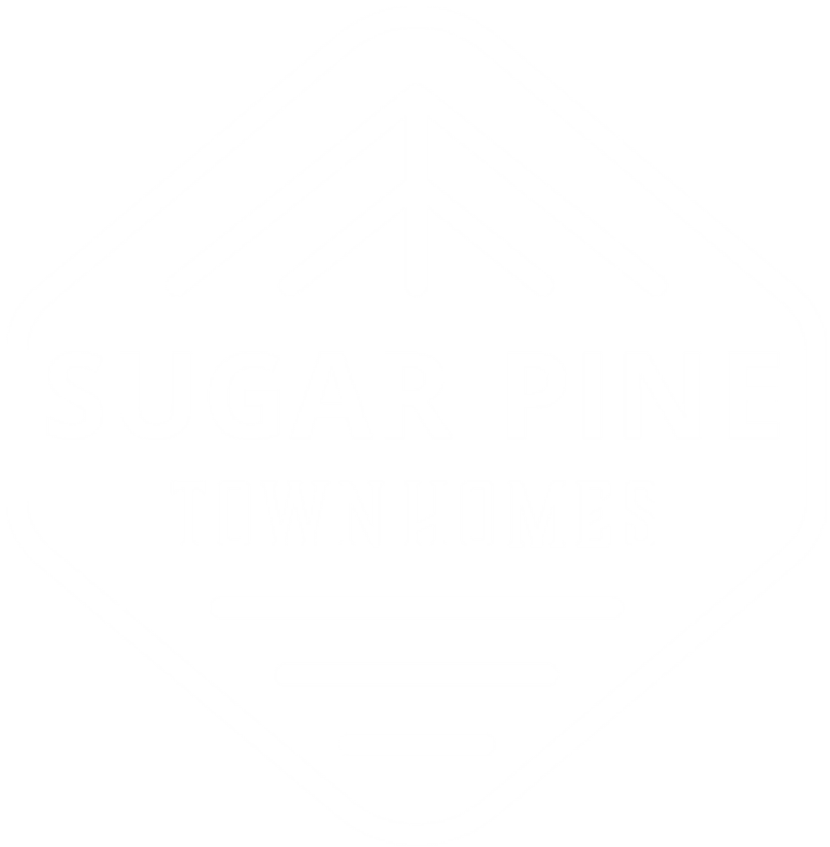 Sugar Pine Townhomes logo with a green background.