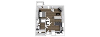Studio Floorplan at 400 Element, Provo
