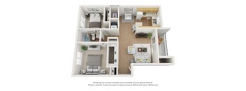 2 Bed Floorplan at Peaks on Redwood, Salt Lake City