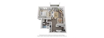 1 Bed Floorplan at Peaks on Pines, Washington