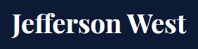 The image displays the text "Jefferson West" in white font on a dark background.