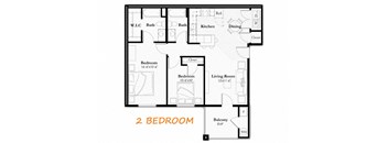 2 Bedroom Floorplan at Sundance at Baxter Meadows, Bozeman, Montana