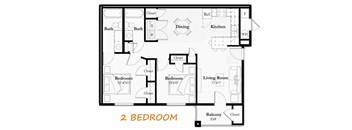 2 Bedroom 2 Bath Floorplan at Sundance at Baxter Meadows, Bozeman, MT