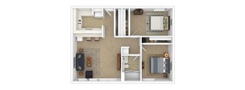 2 Bed Floorplan at Peaks at Ellis View, Bozeman, MT, 59715