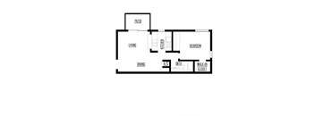 A black and white image of a house floor plan.