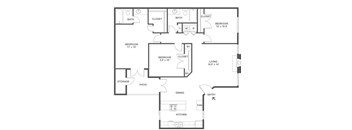 A black and white image of a floor plan for a house.