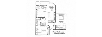 A floor plan of a two bedroom apartment is shown.