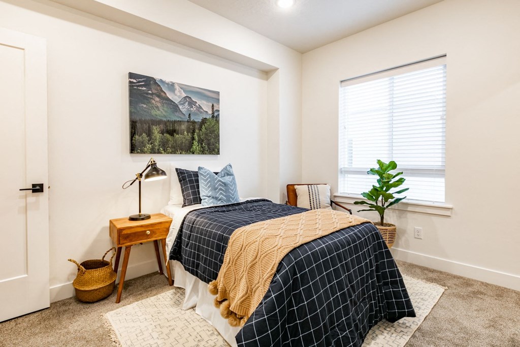 bedroom with a bed and a window