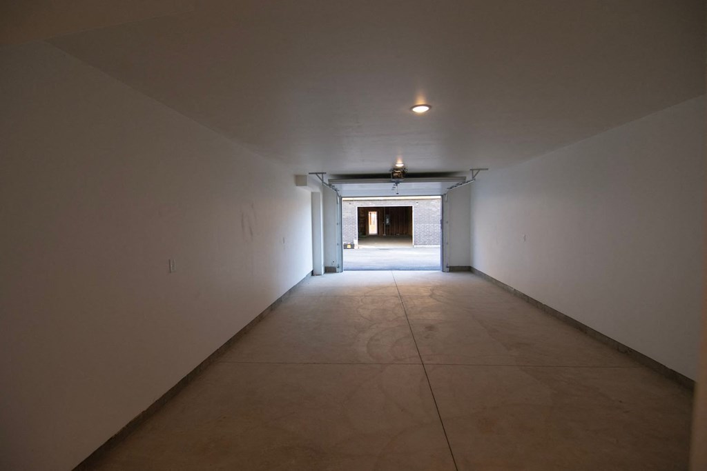 garage with open door