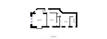 A black and white image of a floor plan for a house.