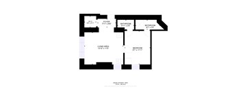 A floor plan of a home with a living area, two bathrooms, a foyer, and a W.C.