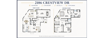A floor plan for a two-story home at 2186 Crestview Dr.