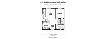 A floor plan for a one bedroom apartment at 241 N Bella Monte Avenue.