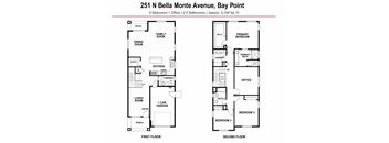 A floor plan for a two-story home with a garage.